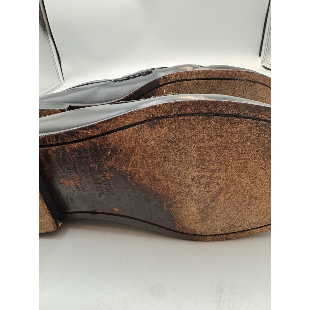 Johnston & Murphy Mens Black Leather Tassel Loafers 12 M Brazil 15-1095 - Picture 5 of 10